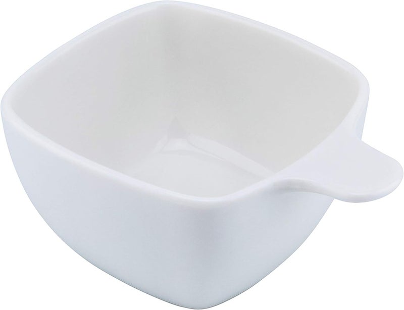 Shallow Porcelain Ceramic Serving Bowl - 11x9.5x4cm, White - Image 1